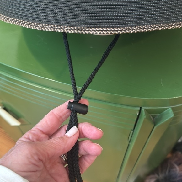 Peter Grimm black straw hat with brown and cream trim - Picture 2 of 7